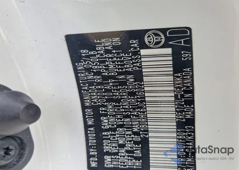 2018 Toyota Corolla L from USA, damaged, VIN 2T1BURHE6JC116022